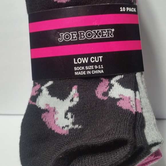 Joe Boxer Accessories - 10pk Unicorn Socks Low Cut Pink Black Grey